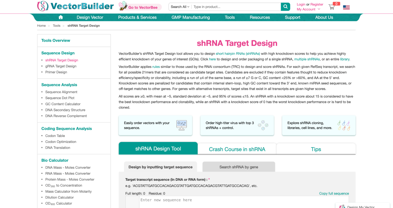 shRNA Target Design